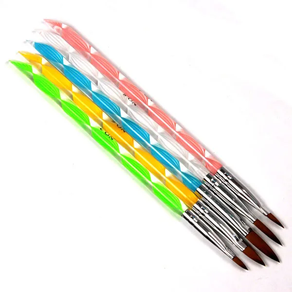 

Hot selling 5pcs Acrylic Nail Art Pen UV Gel Carving Pen nails accessoires Drop ship 11.8