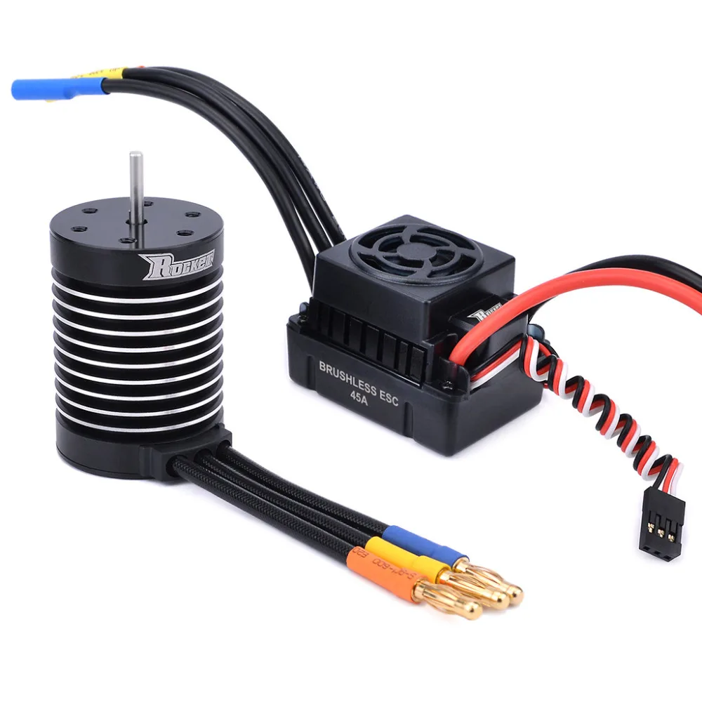 Rc F540 4370/3930/3300/3000kv Sensorless فرش السيارات و 45A فرش ESC + بطاقة برنامج ل 1/10 rc سيارة سباق قارب