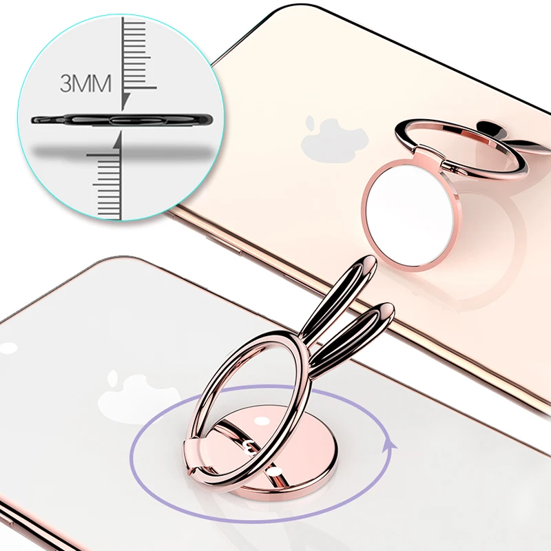 Finger Ring Metal Mobile Phone Stand Holder For iPhone X 8 7 plus Samsung S9 S8 For Magnetic Car 360 Degree Rotate Phone Holder