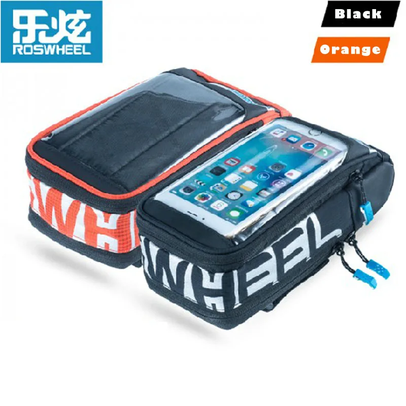 

Roswheel LOHAS SERIES 111272 New 5.7in Waterproof Cycling Bike Bicycle Handlebar Frame Front Tube Touchscreen Bag for Cell Phone