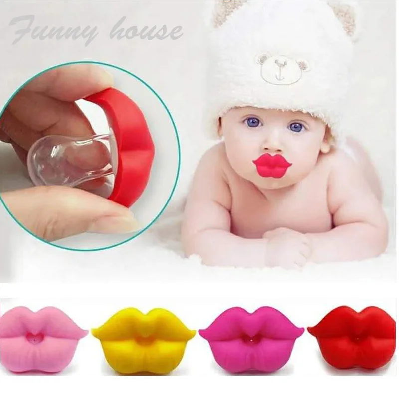 

1pc Novelty Fun Safety Baby Kiss Lip Pacifier Pacifier Holder Toy Feeder Toy Baby Silicone Teether Child Pacifier toys