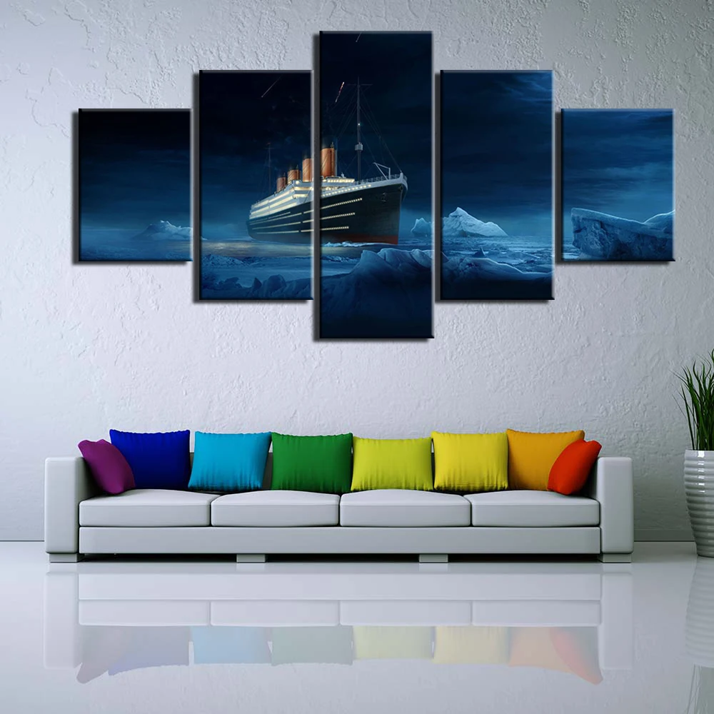 

Wall Art Painting Canvas Print RMS Titanic Pictures 5 Pieces Prints Poster For Living Room Home Decor Modern Artwork