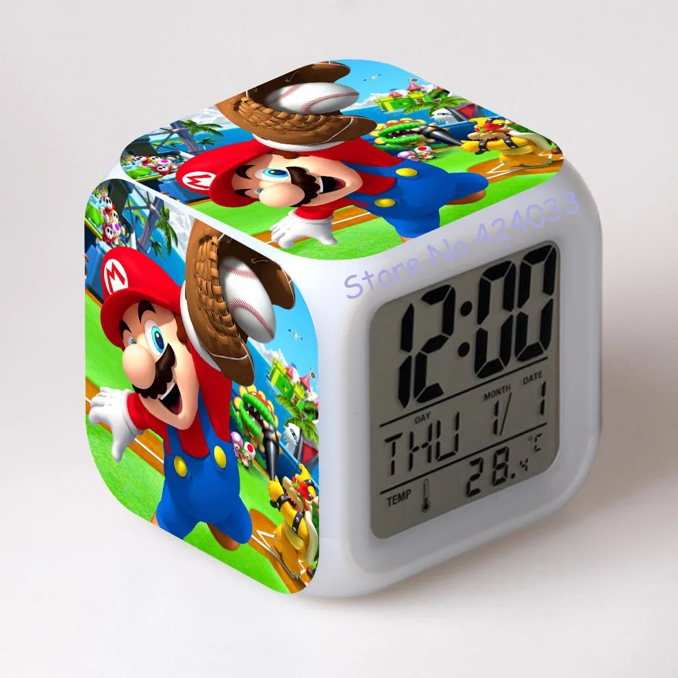 Buy Super mario bros with 7 Colors Change LED Digital