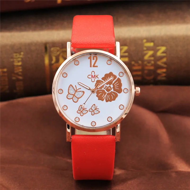 Women watch New Fashion Color Strap Digital Dial Leather Band Quartz Analog Wrist Watches Wholesale #2AP18B (4)