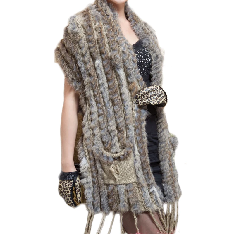 

Women Long Fur Vest 2018 Spring Knitted Sleeveless Plus Size Vests Ladies Waistcoat Female Long Vest Fur Colete Preto Feminio