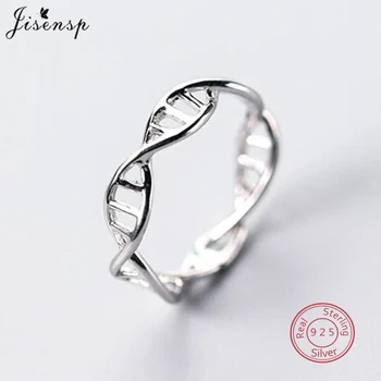 

Jisensp 925 Sterling Silver DNA Double Helix Structure Open Rings for Women Original Handmade Girl Sterling-silver-jewelry