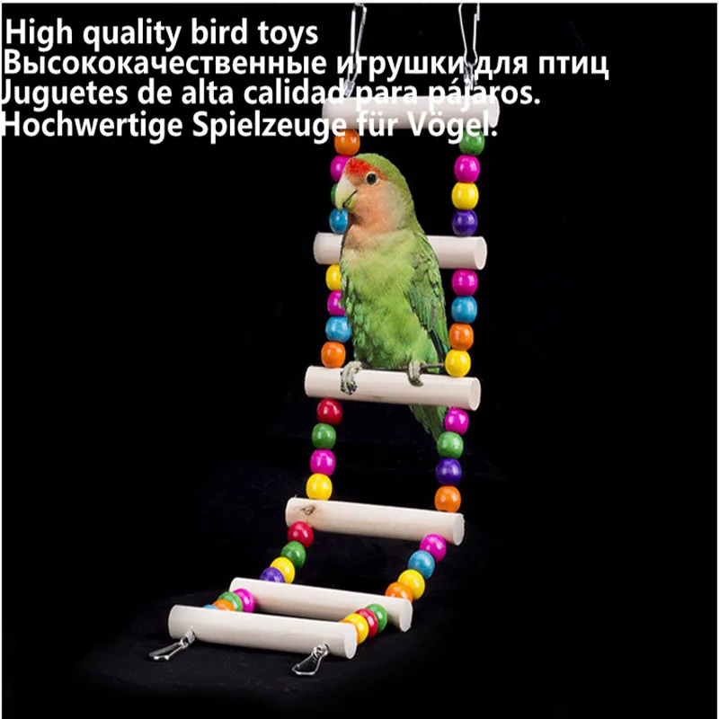 

Sunny Bird Wooden Ladders Rocking Scratcher Perch Climbing Stairs Hamsters Bird Cage Parrot Ladder Climb Perch Stand Holder Toys