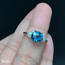 KJJEAXCMY boutique jewelry 925 Pure Silver Embedded Natural Lattice London Blue Ring Sells Heart-shaped Simple, Delicate, Physi simple minds london