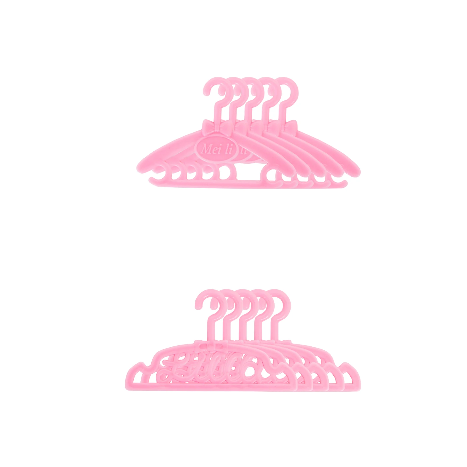 10 шт./компл. розовый пластиковые крючки с изящным «кукольным» Детская футболка с рисунком шкаф для одежды аксессуары для мини-мебели для Барби Кукла, детская игрушка