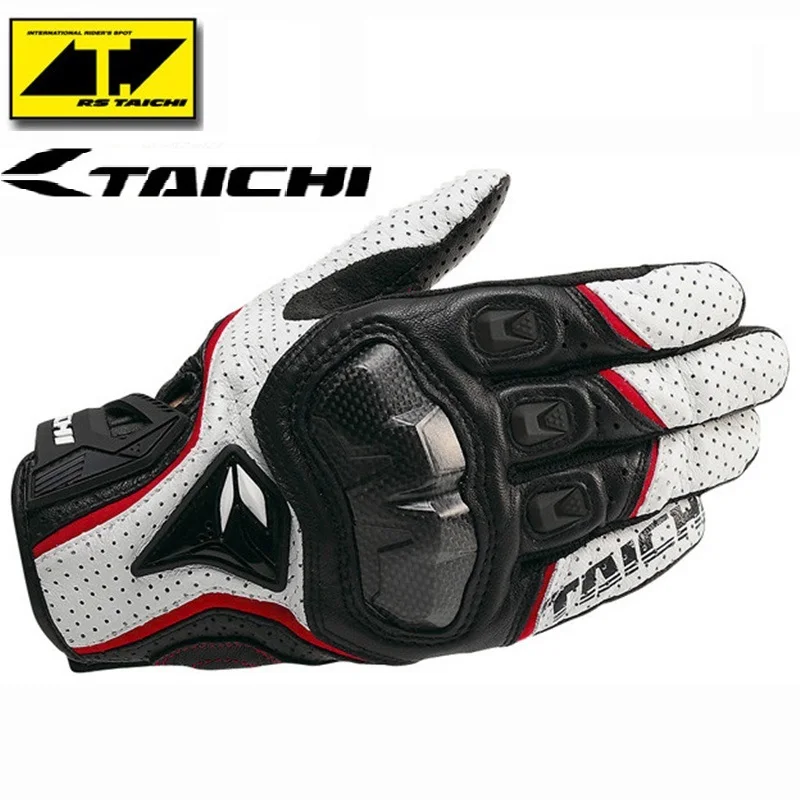 Motorcycle Gloves RS Taichi RST390 Mens Perforated Leather Mesh Racing Motocross Motorbike Gloves Black Red White