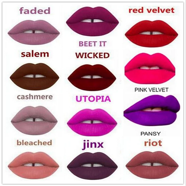 

12pcs ROMANTIC BEAR Matte Lipstick Hot Batom Makeup Labiales Long Lasting Rouge A Levre Waterproof Velvet Nude Color