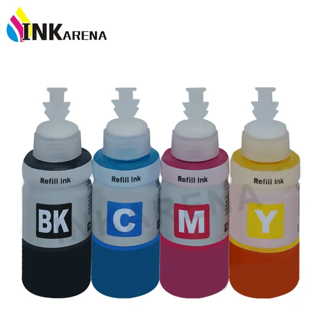 4 Color Dye Based Refill Ink Kit for Epson L100 L110 L120 L132 L210 L222 L300 L312 L355 L350