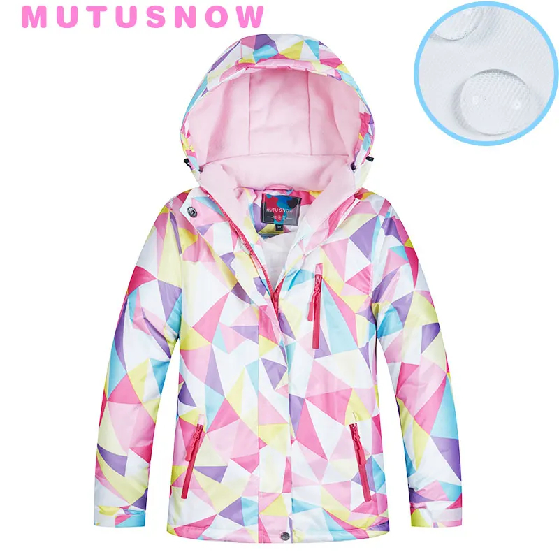 Лыжная куртка, детская брендовая Новая высококачественная детская ветрозащитная Водонепроницаемая зимняя куртка для девочек, лыжная и Сноубордическая куртка - Цвет: RT005
