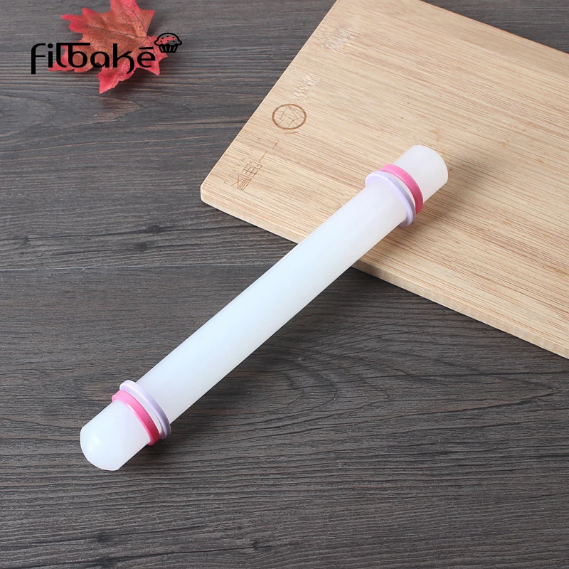 FILBAKE Plastic Rolling Pin Designed Fondant Cake Impression Rolling