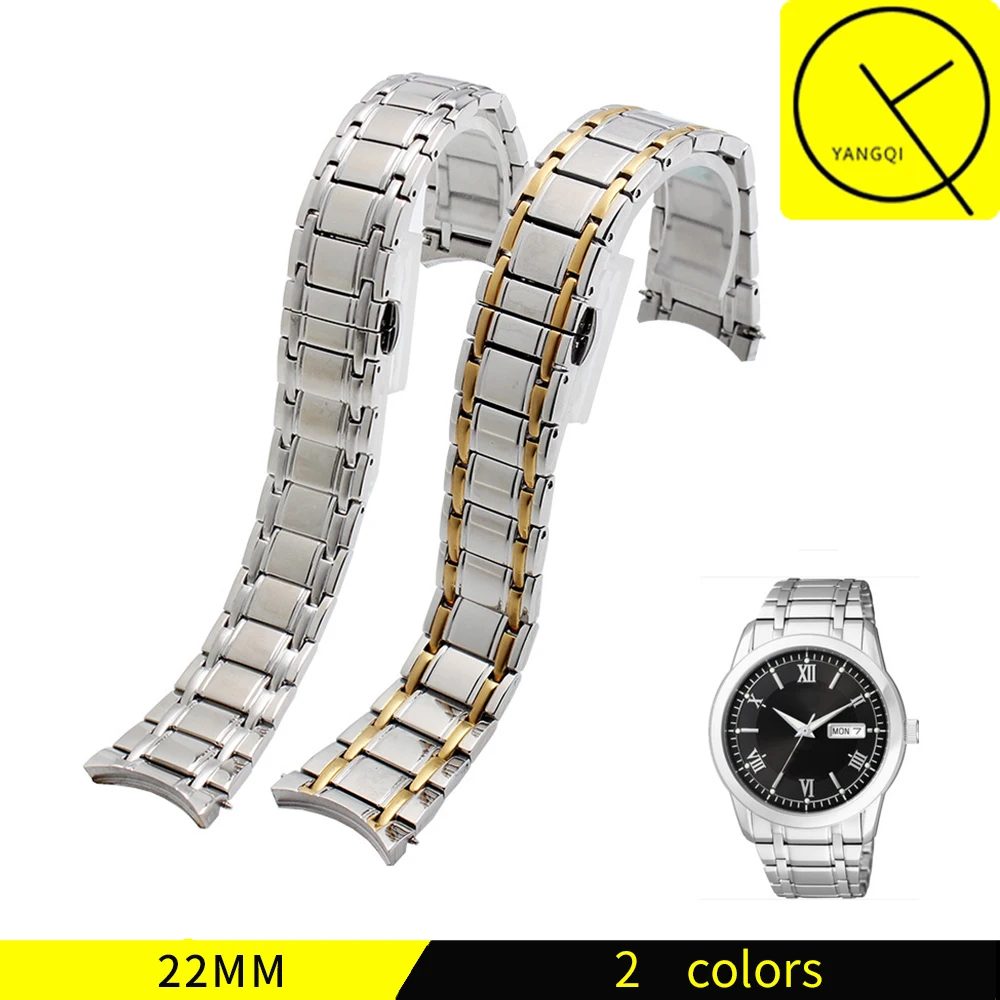 

YQ Stainless Steel WatchBand for Citizen Watch NH8290 Man Watchstrap Bracelets 22mm Silver Gold with Tools NH8290-59A NH8290-59E