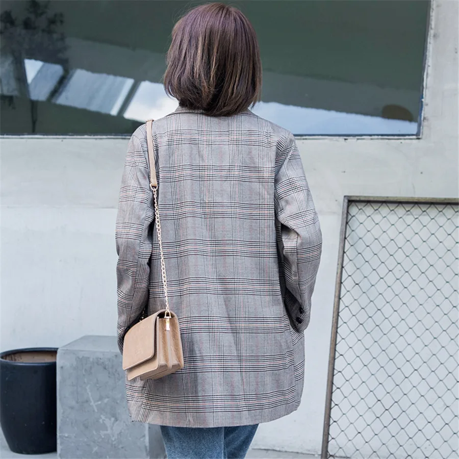 Hodisytian Autumn Fashion Blazer For Women Casual Plaid Suits Elegant Female Chic Jacket Outerwear Long Sleeve Blaser Plus Size Hodisytian Autumn Fashion Blazer For Women Casual Plaid Suits Elegant Female Chic Jacket Outerwear Long Sleeve Blaser Plus Size
