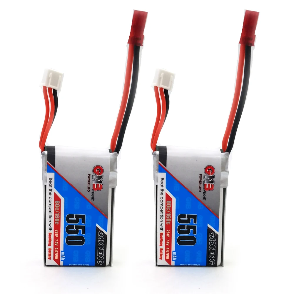 

2PCS Gaoneng 550mAh 2S 7.4V 80C/160C Lipo battery JST XT30 Plug for Emax babyhawk Micro aircraft Quadcopter FPV Racing Drone