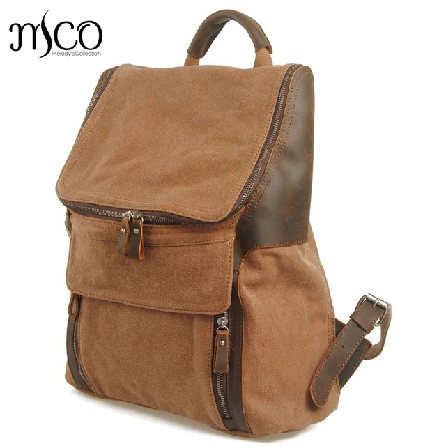 Men Military Retro Rucksack Backpack Vintage Canvas Male Daypacks