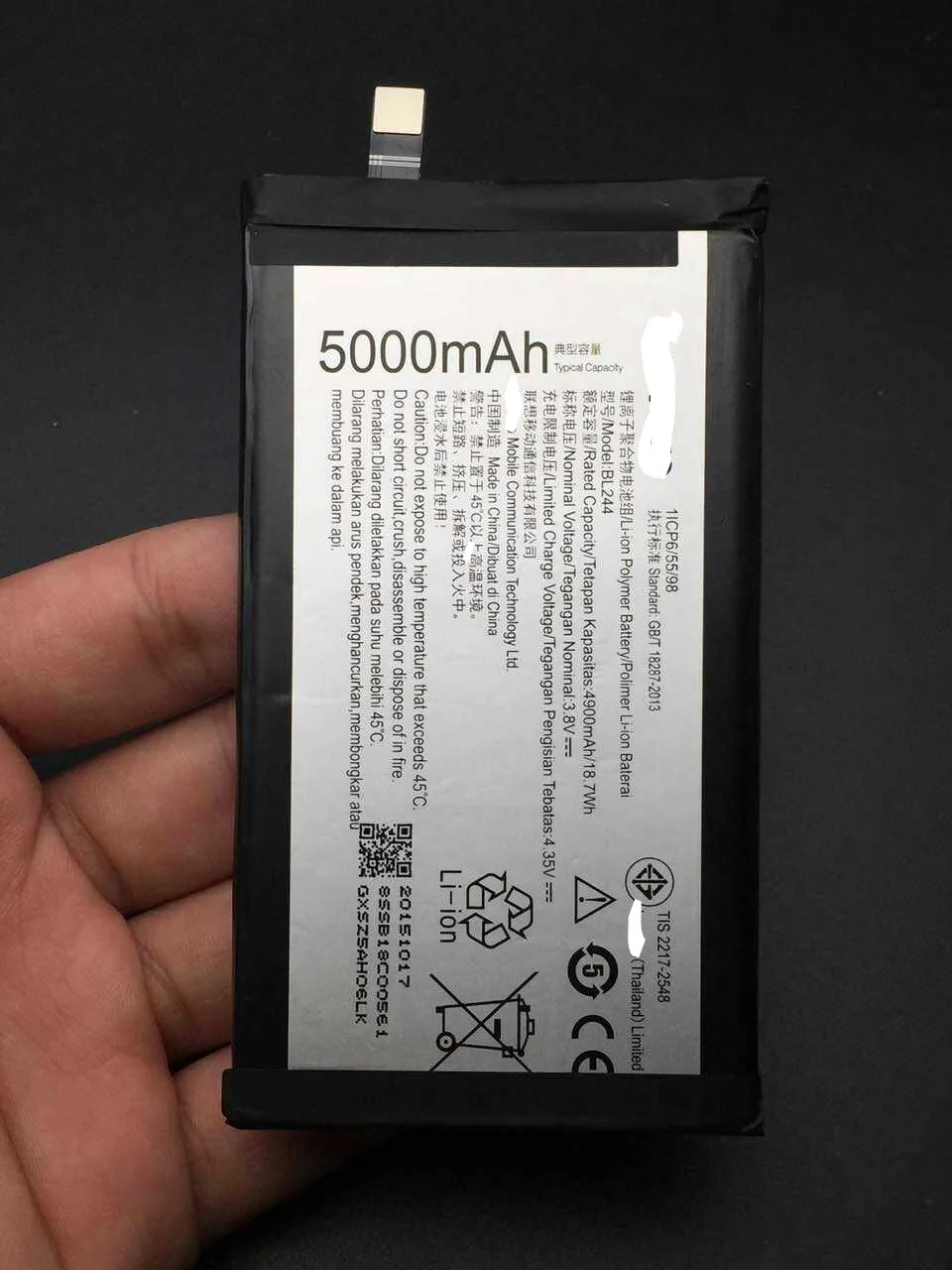 

3.8V 5000mAh BL244 For Lenovo P1 C58 C72 P1c58 Battery