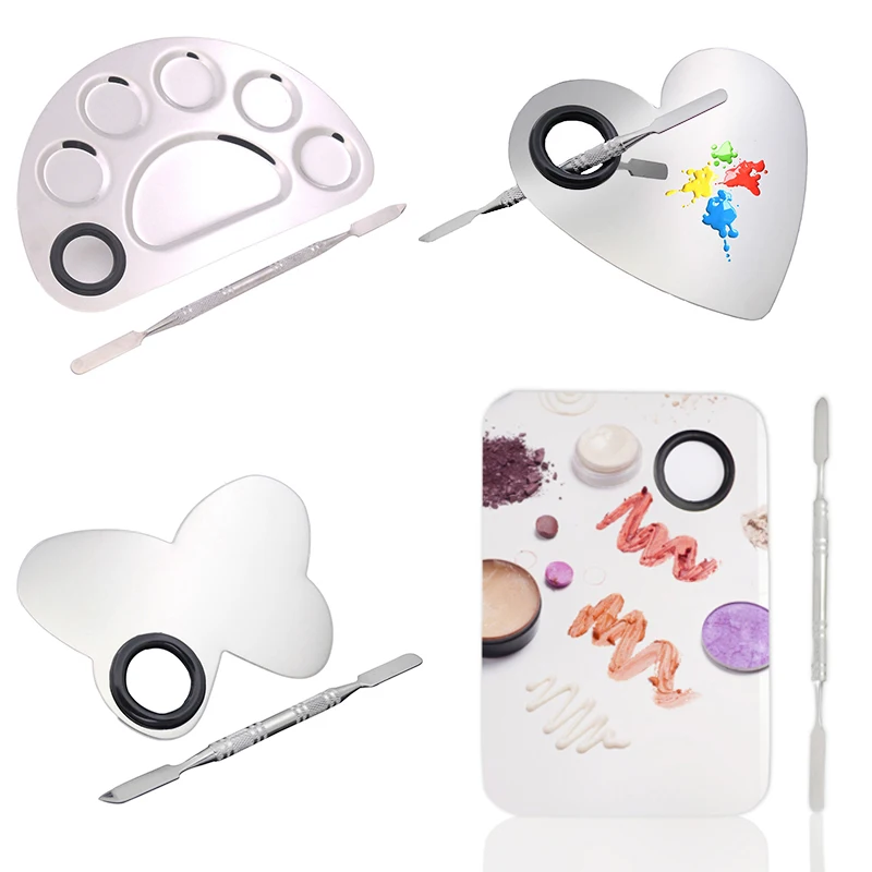 4 Type Professional Makeup Tool Kit Palette Stainless Steel Nail Makeup Mixing Palette Spatula Rod Tool maquiagem 2018 Products 4 Type Professional Makeup Tool Kit Palette Stainless Steel Nail Makeup Mixing Palette Spatula Rod Tool maquiagem 2018 Products