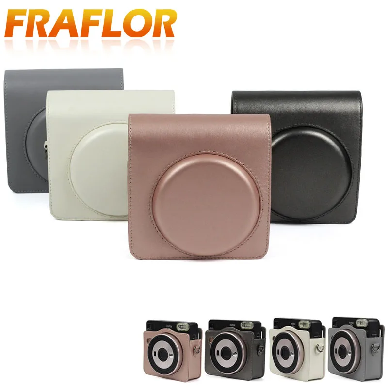 Sq6 Retro Pu Leather Camera Case Shoulder Bag Brown Fit Bag For