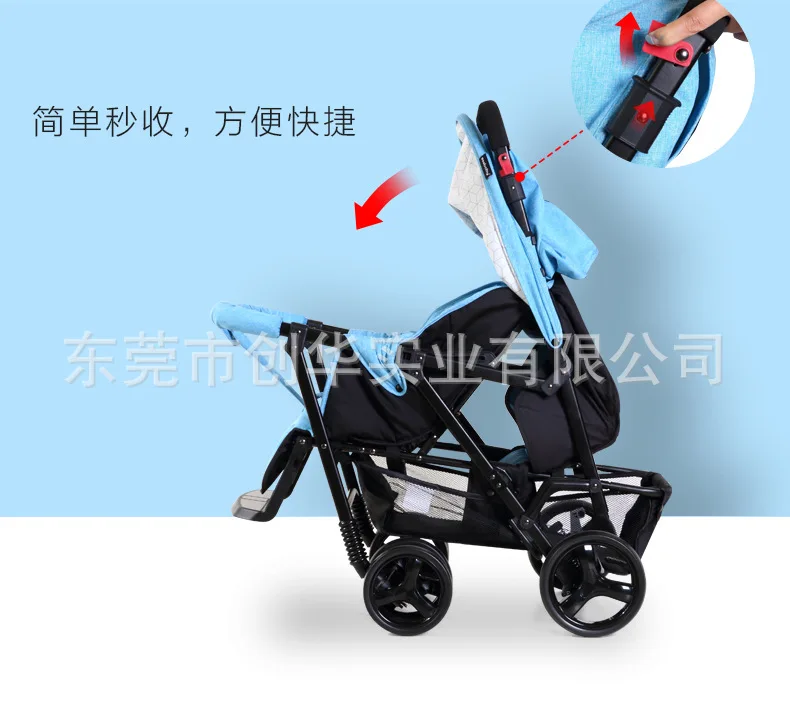 Коляска для малышей-близнецов может сидеть лежа сложить легкий двойной ребенок рука толкая Багги 2 в 1 детская коляска