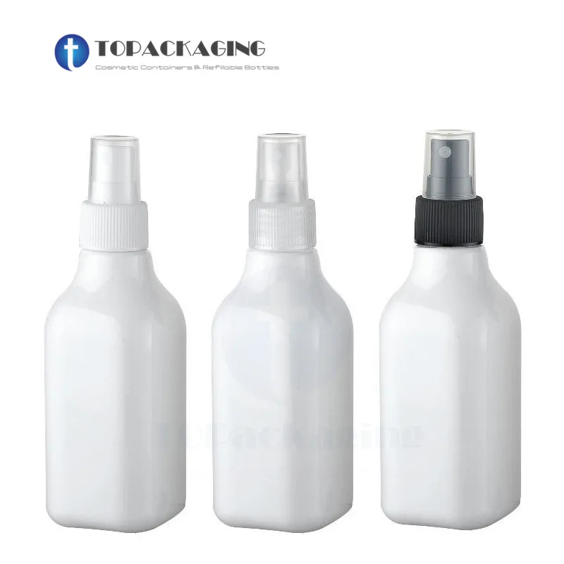 

30PCS*200ML Spray Pump Bottle Empty Square Plastic Cosmetic Container White Perfume Refillable Parfum Pack Fine Mist Atomizer