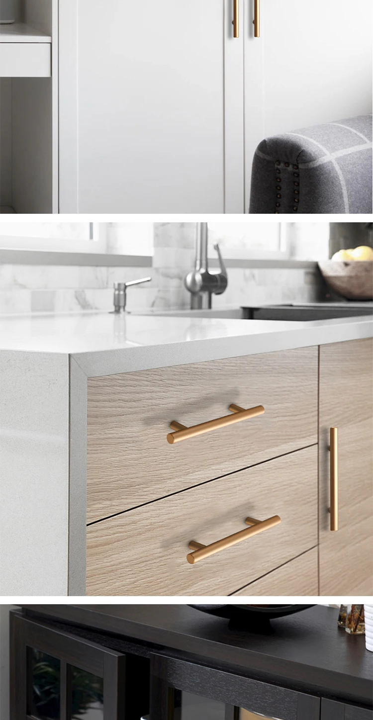 Door Handles T Bar Pull Straight Handle Drawer Knobs (9)