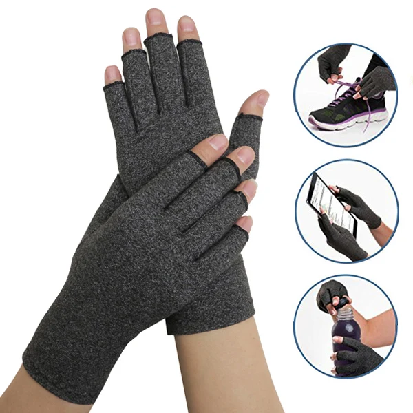 

Compression Gloves Arthritis Joint Pain Relief Promote Circulation Wrist Support Half Finger Glove SN-Hot