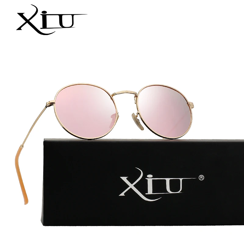 

XIU New Women Retro Round Alloy Frame Polarized Sunglasses Brand Designer Women Round Sunglasses Oculos de sol To Quality