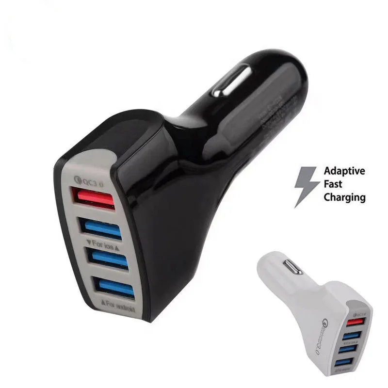 

Quick Charge 3.0 Car Charger 4 Ports USB For Xiaomi mi 9 Huawei P30 Pro Samsung S8 9 10 iPhone X 8 XR Tablet Phone Fast Charger