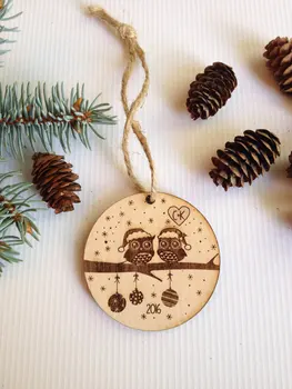 

Personalized Christmas ornament, engraved Christmas ornament, tree decoration,owls,love, christmas tree decoration, christmas gi