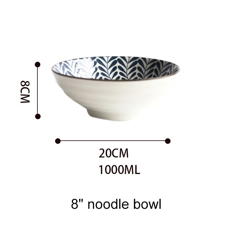 В японском стиле Керамика Посуда бытовая плита оригинальность круглое блюдо салат миска AKUHOME - Цвет: 8 inch face bowl