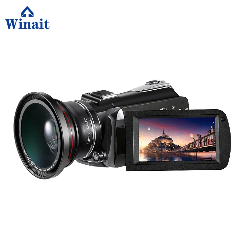 Winait UHD 4k Wifi цифровая видеокамера с 12x оптическим зумом/3 0 ''сенсорный дисплей