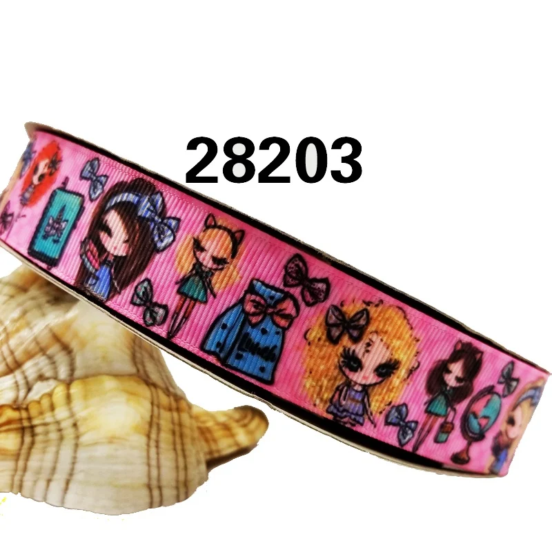 28203 50 ярдов мультфильм напечатанный grosgrain ленты 28515 - Цвет: 28203