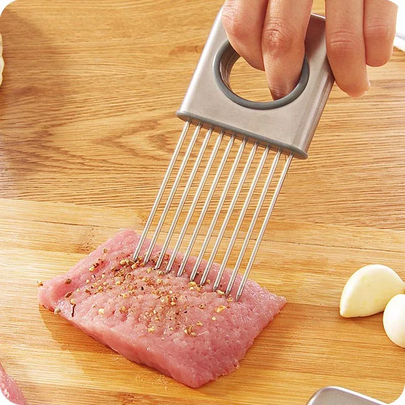 Из нержавеющей мяса Tenderizer инструмент держатель и резчик лука для удаления запаха и измельчитель фруктов режущее направляющее устройство Кухонные гаджеты не более вонючая рука