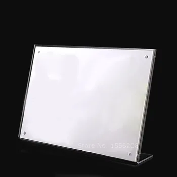 

Clear acrylic magnetic L foot horizontal frame holder a4 pop display photo picture display gift