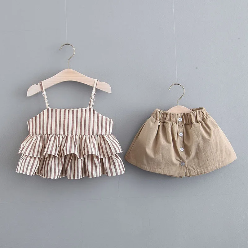 

Girls Clothing Sets 2019 Summer Kids Clothes Floral Chiffon Halter+Embroidered Shorts Children Clothing