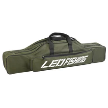 LEO 80 см двухслойная сумка для удочки портативная Рыболовная катушка стержень Перевозчик приманок чехол для хранения многофункциональная Холщовая Сумка для Pesca