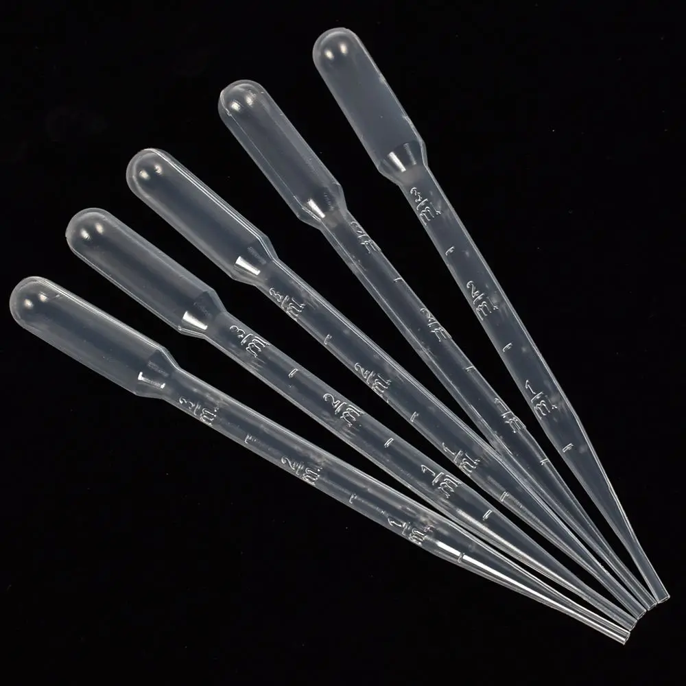 

100Pcs/set 3ML Transparent Pipettes Disposable Safe Plastic Eye Dropper Transfer Graduated Pipettes for Lab Experiment Supplies