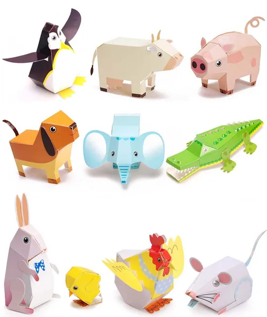 3D DIY Animal Paper Folding Puzzle Educational Toy