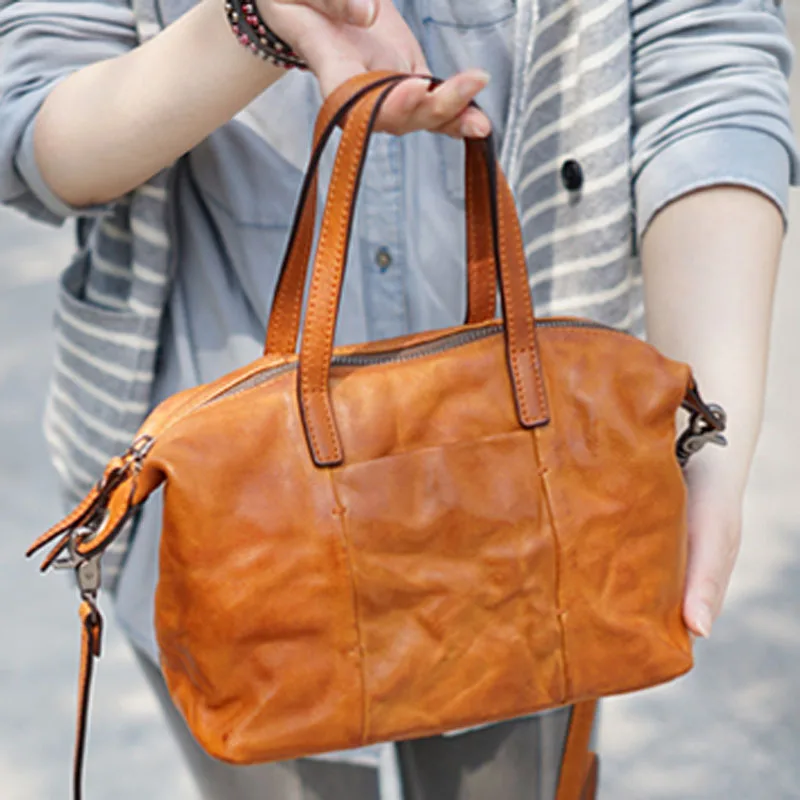 AETOO Retro handmade cowhide leather hand shoulder slung diagonal package casual small Sen dumplings package ladies women