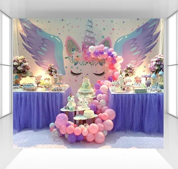 

Unicon photography backdrops baby shower photo studio props photo booth shoot birthday party decor table dessert CZ-145