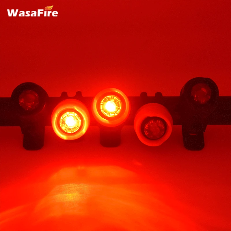 Perfect WasaFire New Bycicle Light 3 Modes Waterproof Red LED Cycling Rear Tail Light Lamp Riding Warning Flashlight bicycle accessories 5