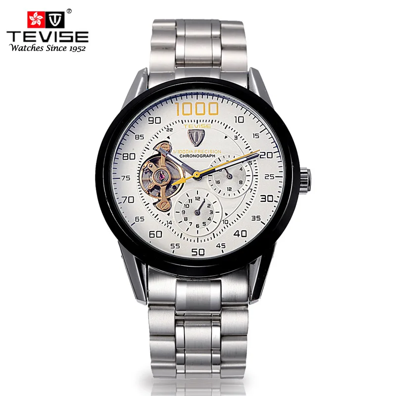 mens watches top brand luxury TEVISE Automatic Winding Tourbillon Mechanical Watch Sport Military Relogio Automatico Masculino