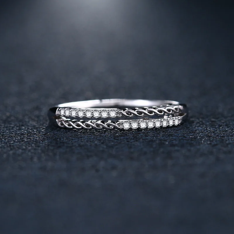 CACANA Silver Plated Rings For Women Bijou Cubic Zirconia Copper Hook Wedding Anillos Bijouterie Jewelry