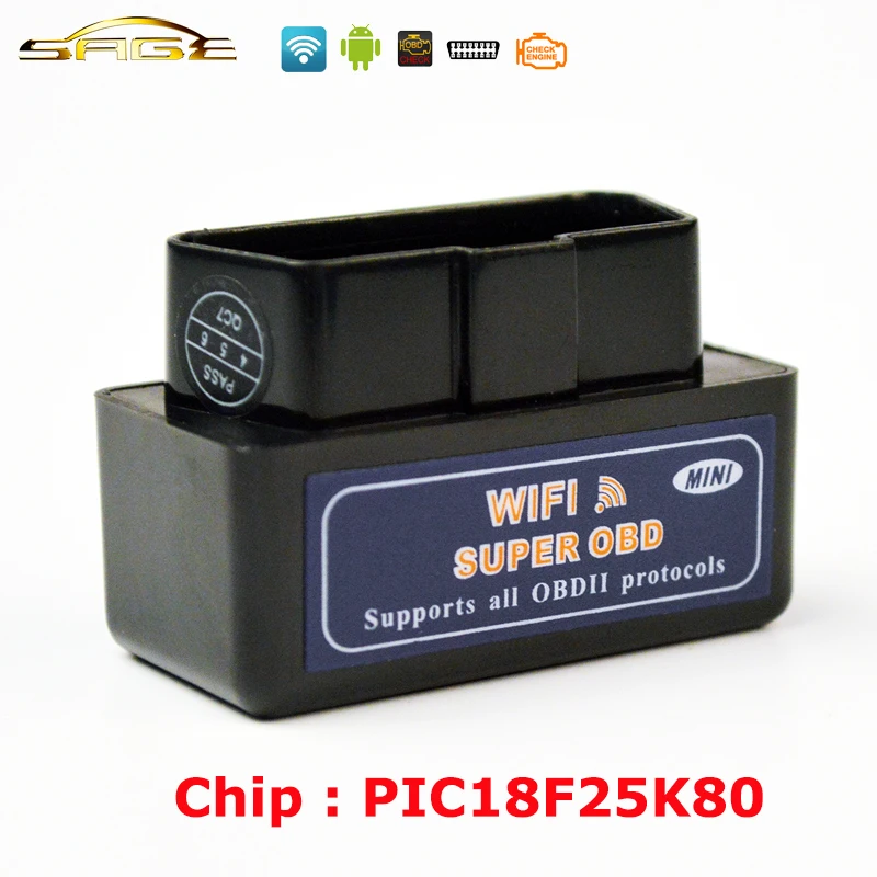 

Viecar V1.5 Black / White MINI ELM327 WIFI OBD2 / OBDII ELM 327 for Android IOS Auto Scanner