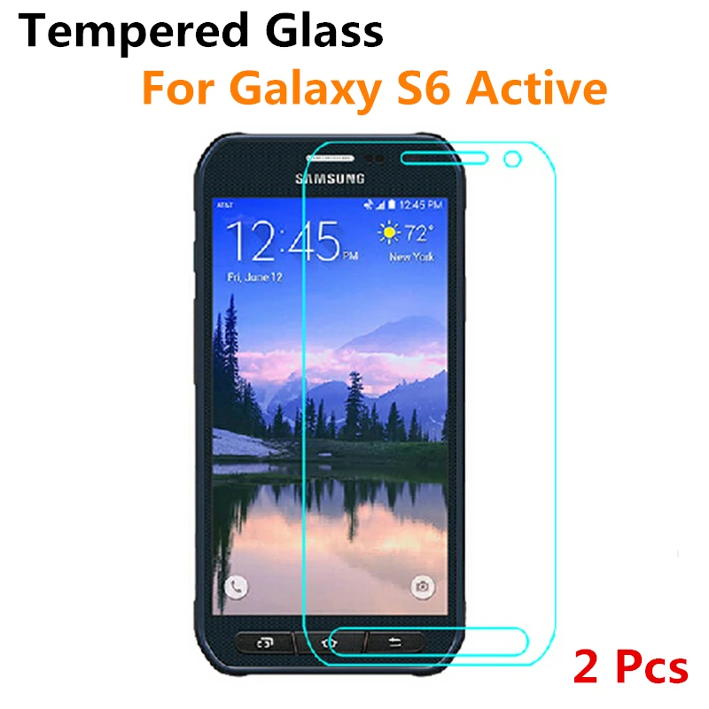 

2 Pcs Premium Tempered Glass Screen Protector Guard Protective Film For Samsung Galaxy S6 Active S6active G890 G890A, 5.1 inches