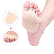 Носки с пятью пальцами, хлопковые носки с наполовину вырезанными потами на половину ладони/ступни с открытым носком на высоком каблуке, силиконовые Нескользящие невидимые носки