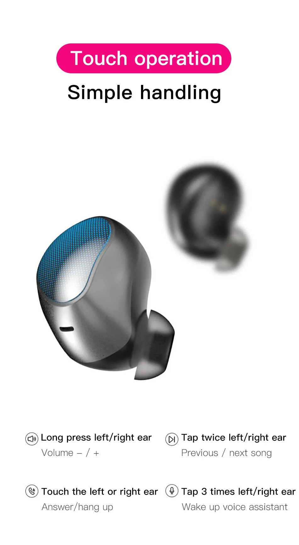 !ACCEZZ TWS Bluetooth Earphone 5.0 Wireless Headphones IPX5 Waterproof HIFI Stereo Touch Control Headset For iphone Xiaomi Phone (11)
